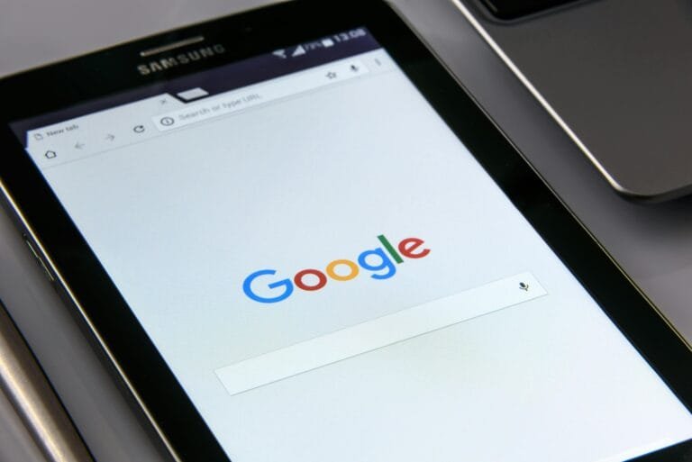 Black Samsung Tablet Display Google Browser on Screen - Credit AS Photography